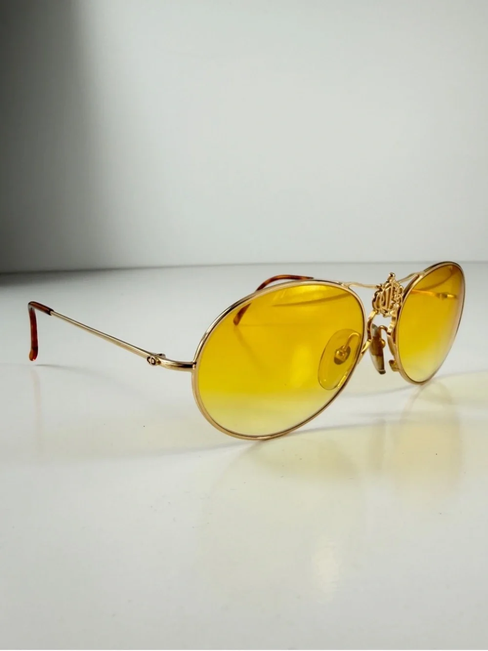 Dior 2640 Royal Crest DeadStock 80s Wire Aviator Custom Sunglasses Lens Full Set